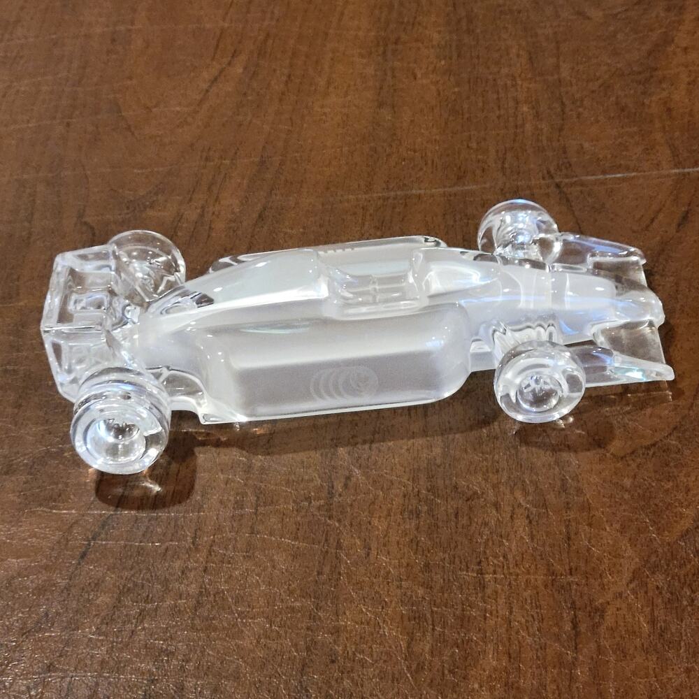 Vintage HOFBAUER Crystal Formula 1 Race Car Frosted Glass Indy Style Germany